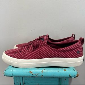 Sperry Crest Vibe Cotton Rip Pink Sneakers Size 10